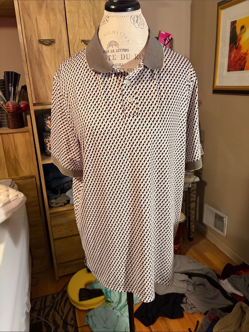 Brown Thomas Sterling Geometric Polo Shirt - Medium